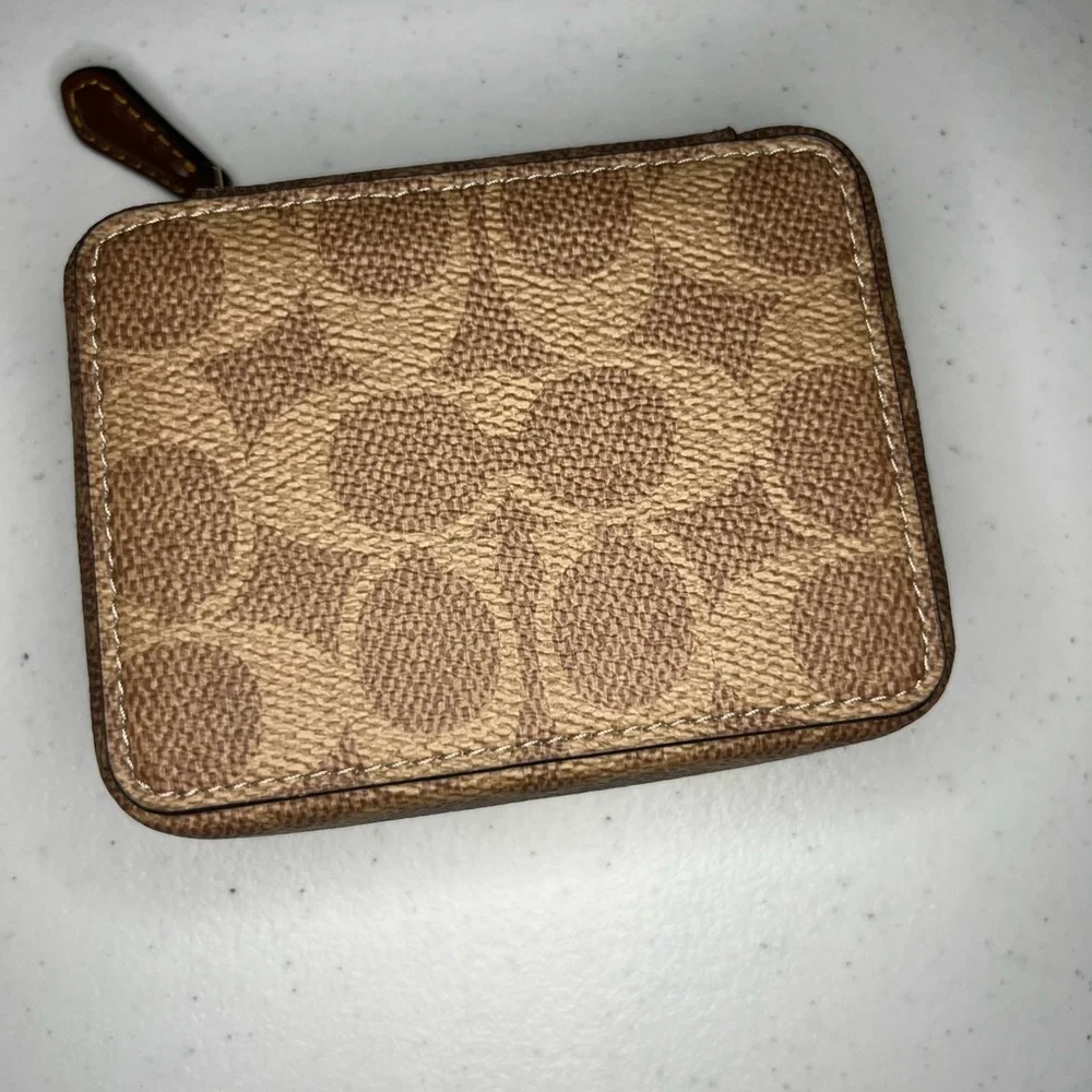 Coach Signature Brown and Tan Pill Holder - Picture 2 of 4
